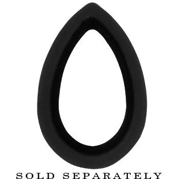00 Gauge Black Teardrop Silicone Flexible Tunnel