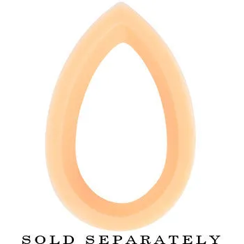 00 Gauge Flesh Teardrop Silicone Flexible Tunnel