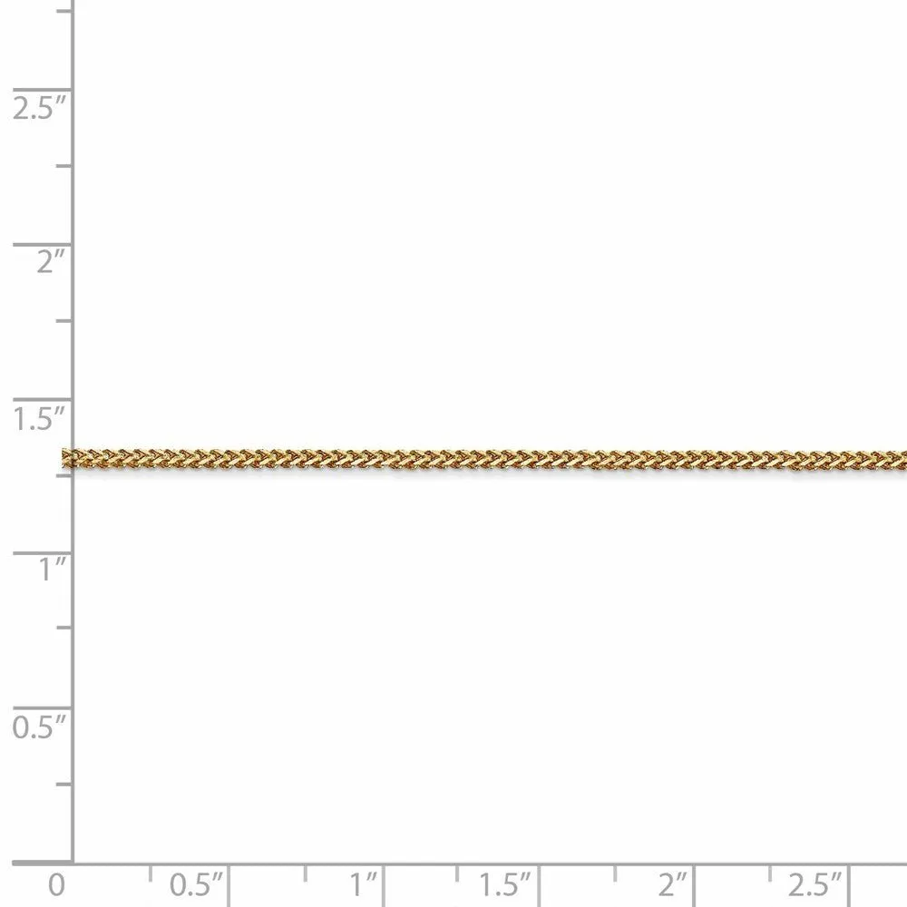 1.1mm 14k Yellow Gold Solid Franco Chain Necklace