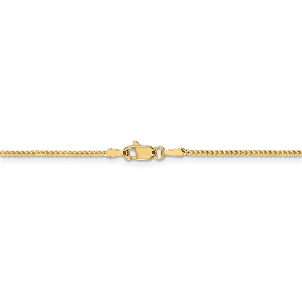 1.1mm 14k Yellow Gold Solid Franco Chain Necklace