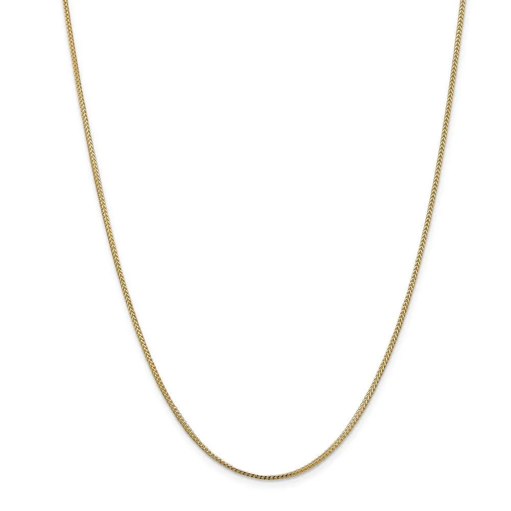 1.1mm 14k Yellow Gold Solid Franco Chain Necklace