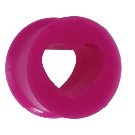1/2 Purple Heart Silicone Flexible Tunnel