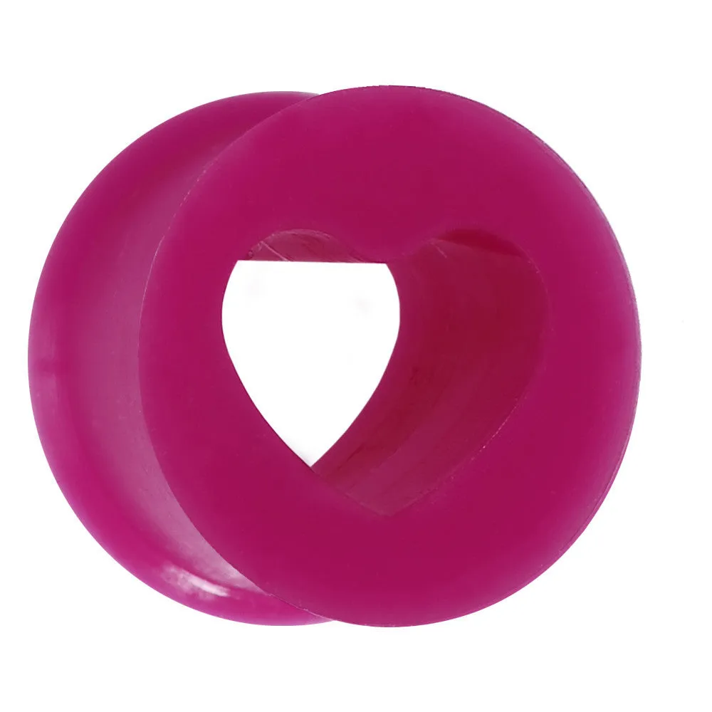 1/2 Purple Heart Silicone Flexible Tunnel