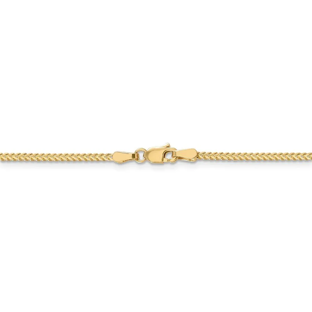 1.25mm 14k Yellow Gold Solid Franco Chain Necklace