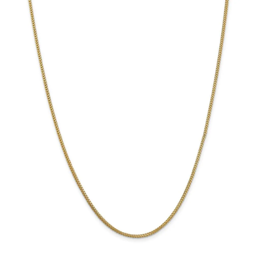 1.25mm 14k Yellow Gold Solid Franco Chain Necklace