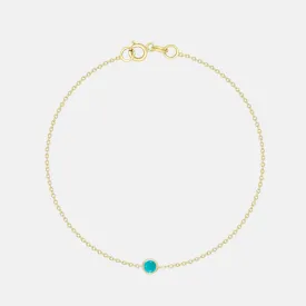 14K Gold 1 Birthstone Charm Bracelet
