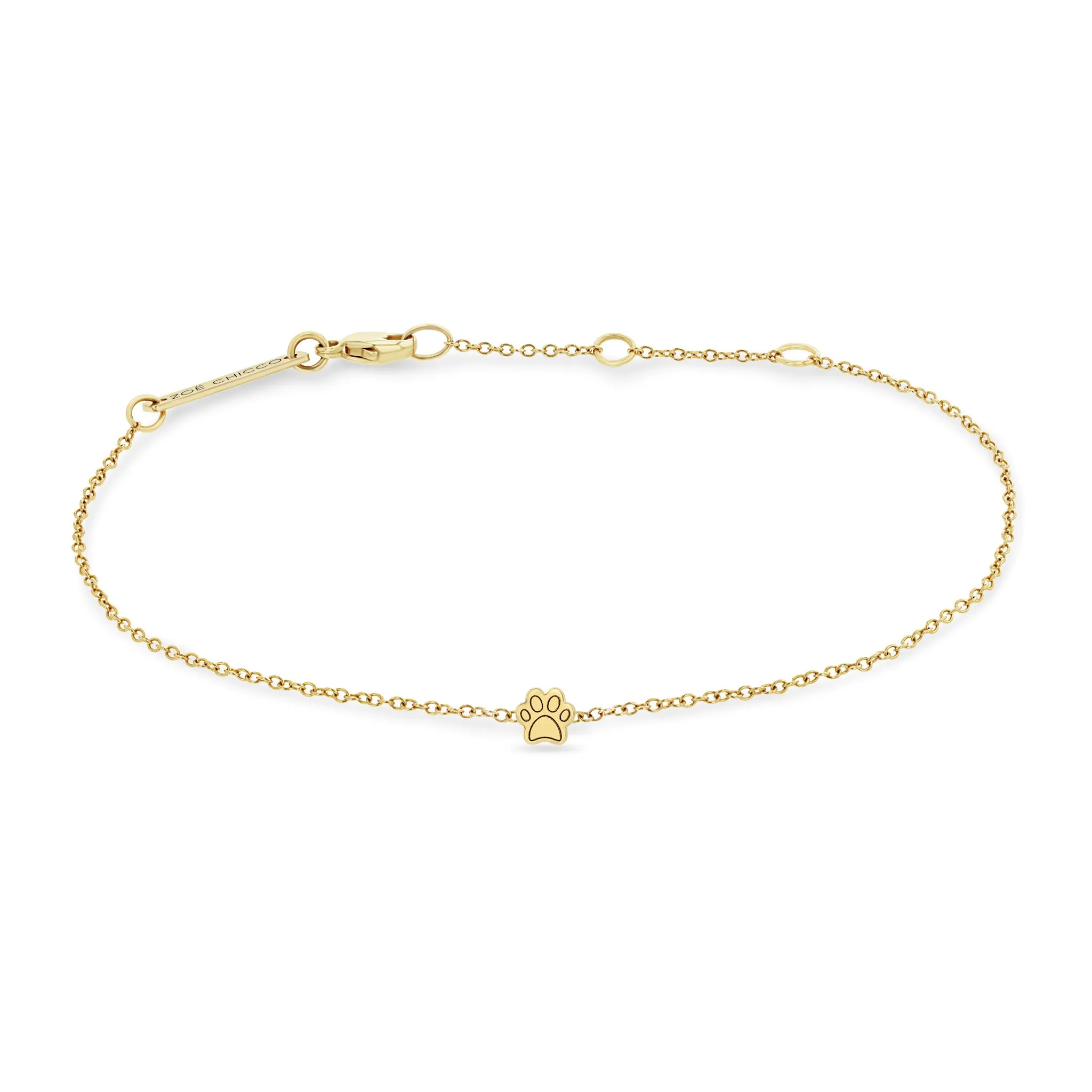 14k itty bitty dog paw bracelet
