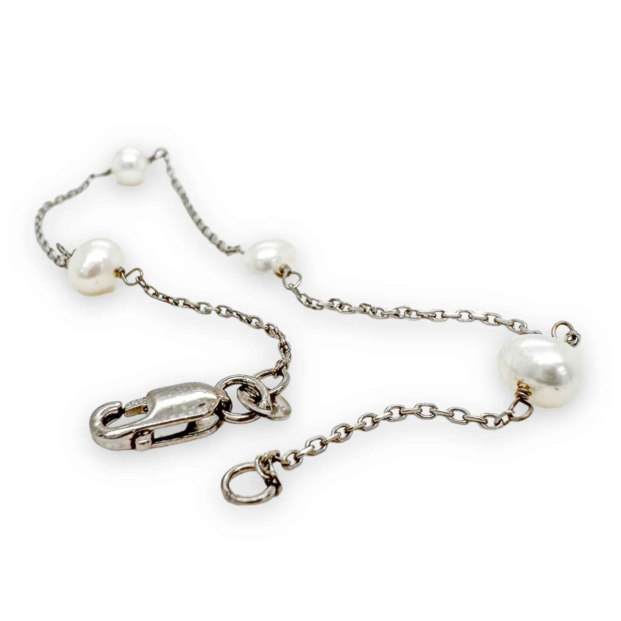 14K W Gold 6.25" Pearl Bracelet