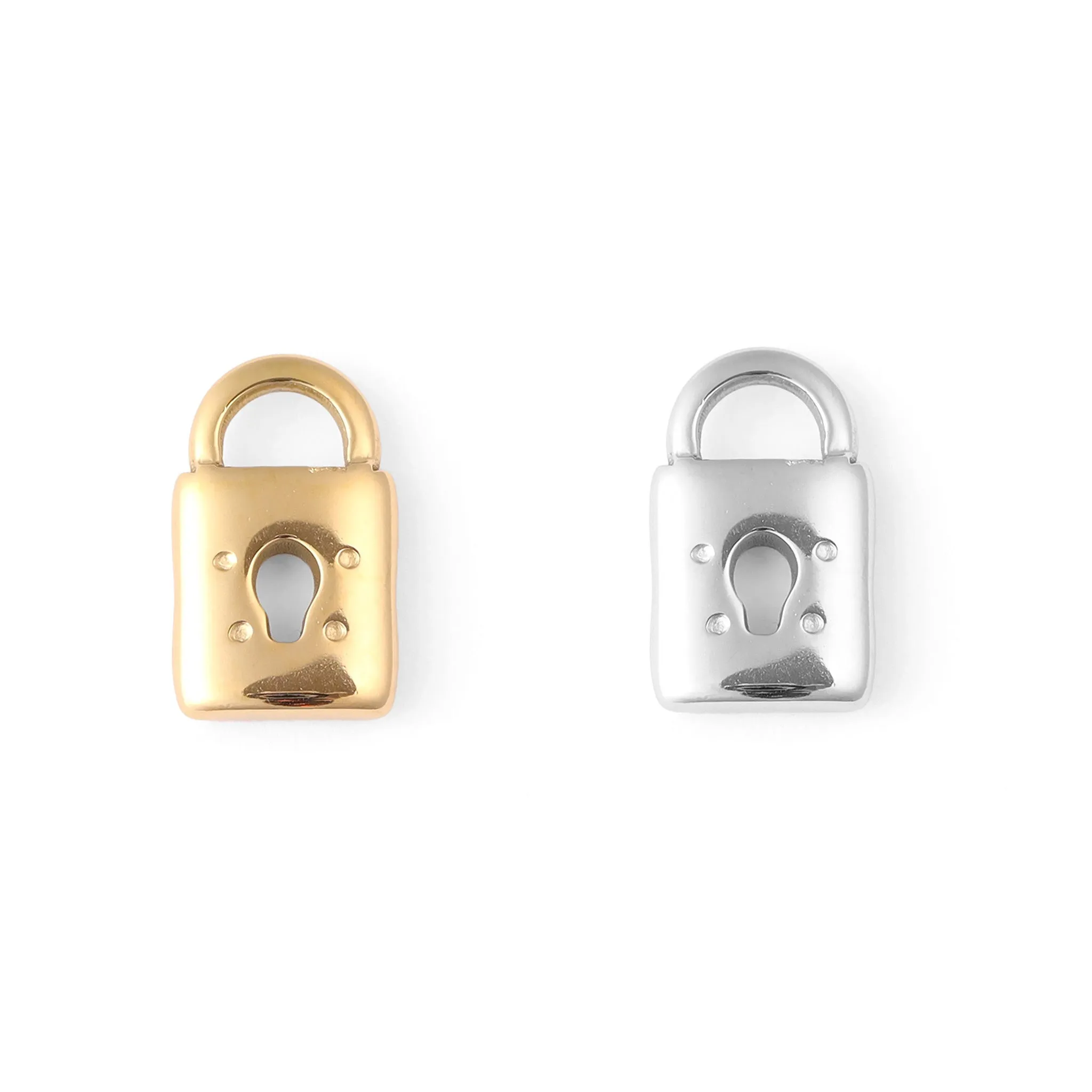 18K Gold PVD Coated Stainless Steel Padlock Charm / PDL0012