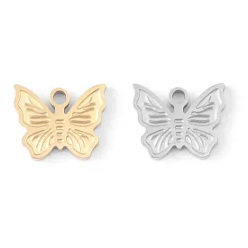 18K Gold PVD Stainless Steel Dainty Butterfly Charm / PDL0025
