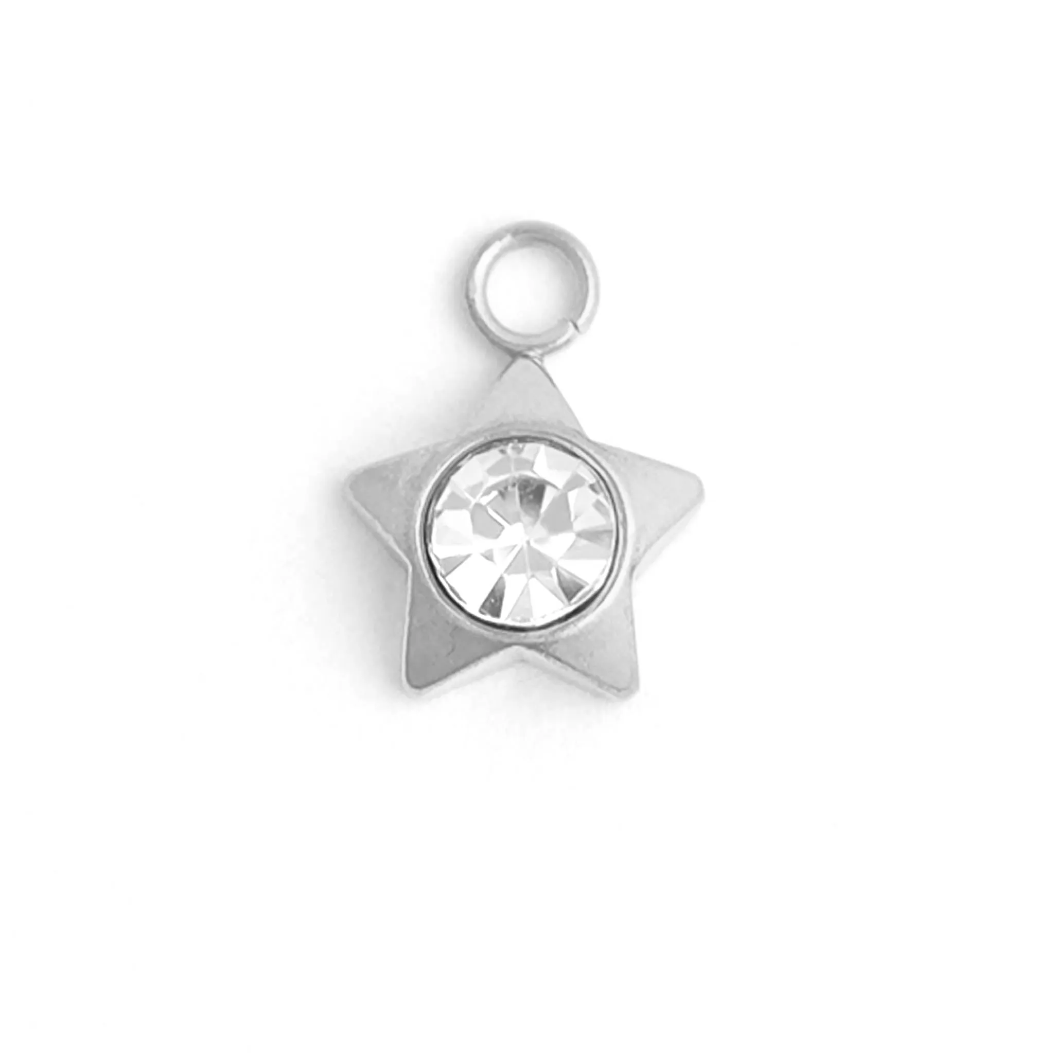 18K Gold PVD Stainless Steel Star with Cubic Zirconia Charm / PDL0112
