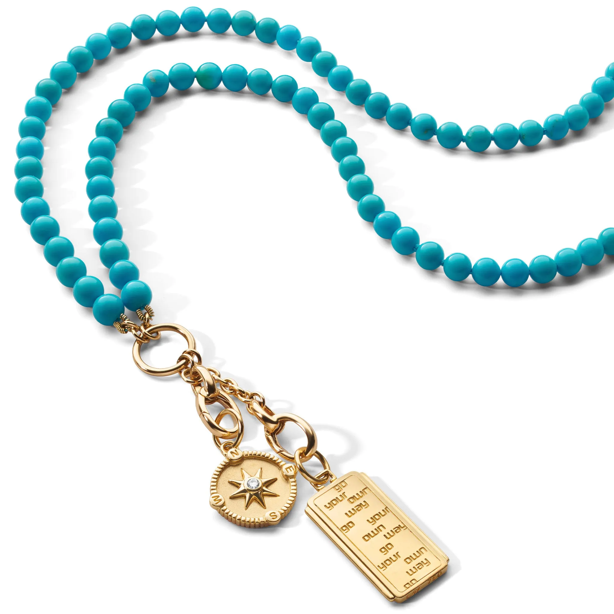 18" "Design Your Own" Turquoise Necklace, 2 Charm Stations