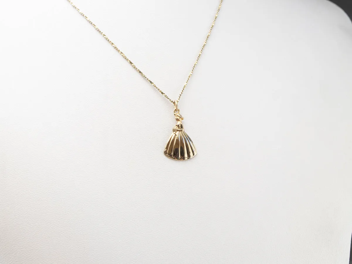 1960s Vintage Gold Bride Charm