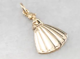 1960s Vintage Gold Bride Charm