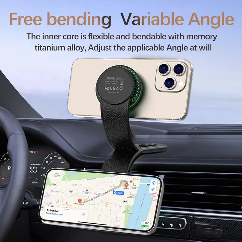 2 in 1 Car Folding Magnetic Wireless Charger