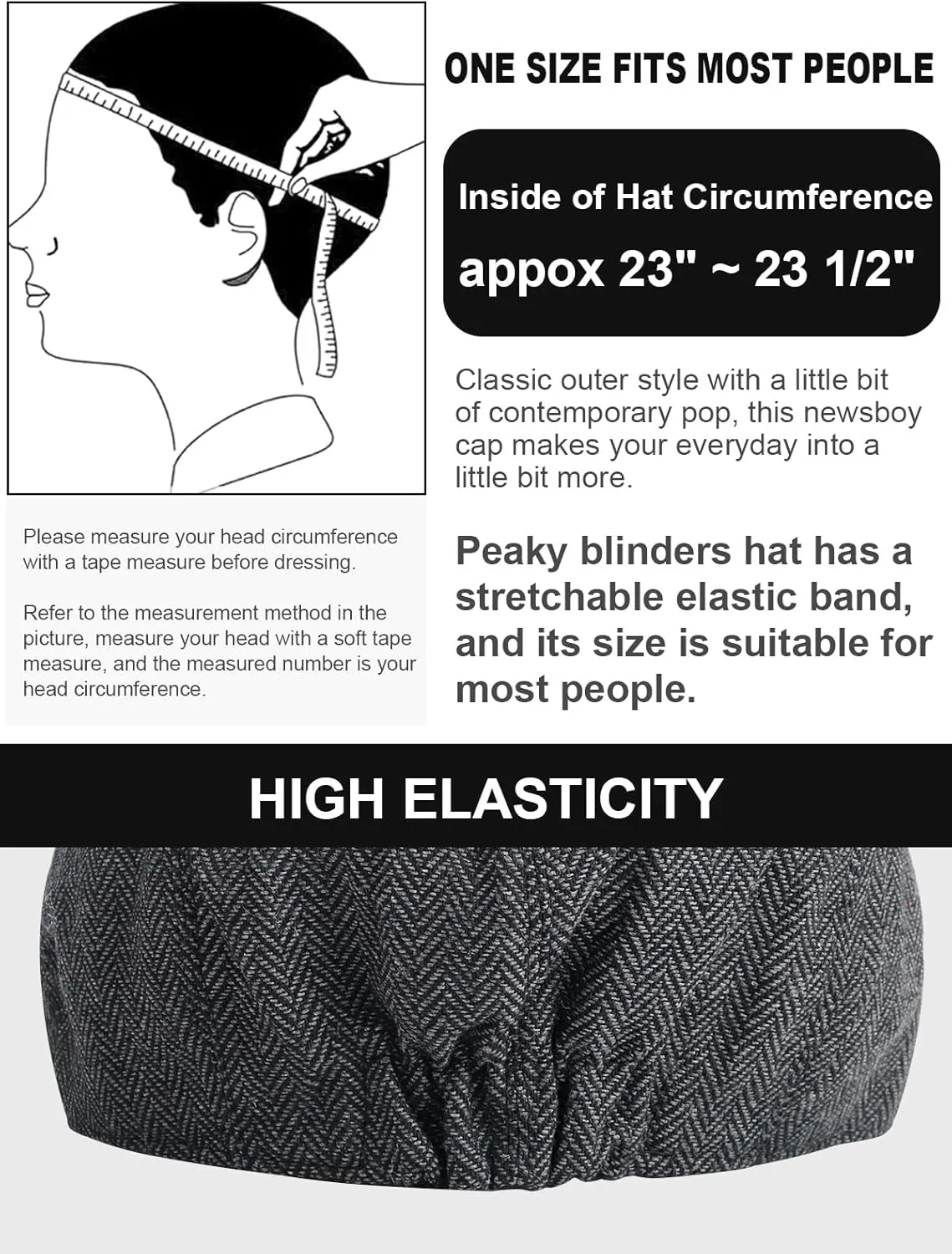 2 Pack Newsboy Cap for Men, Irish Newsies Hat Classic 8 Panel Wool Blend for Old Man Cabbie Driving