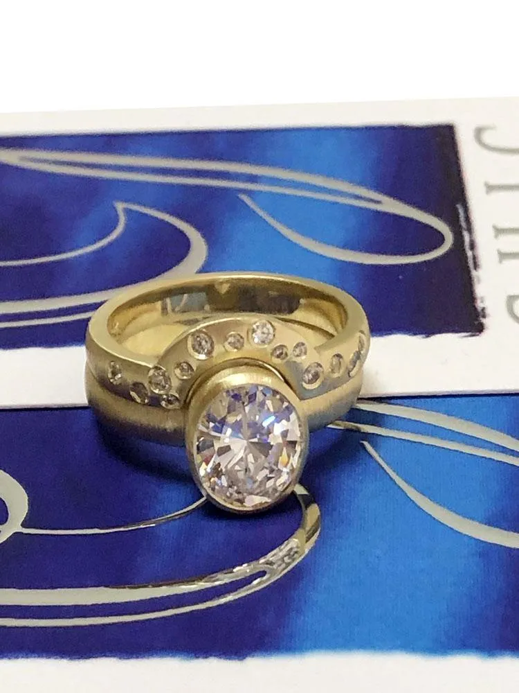 2.5 Oval Cubic Zirconia Engagement ring CHICASHOT50