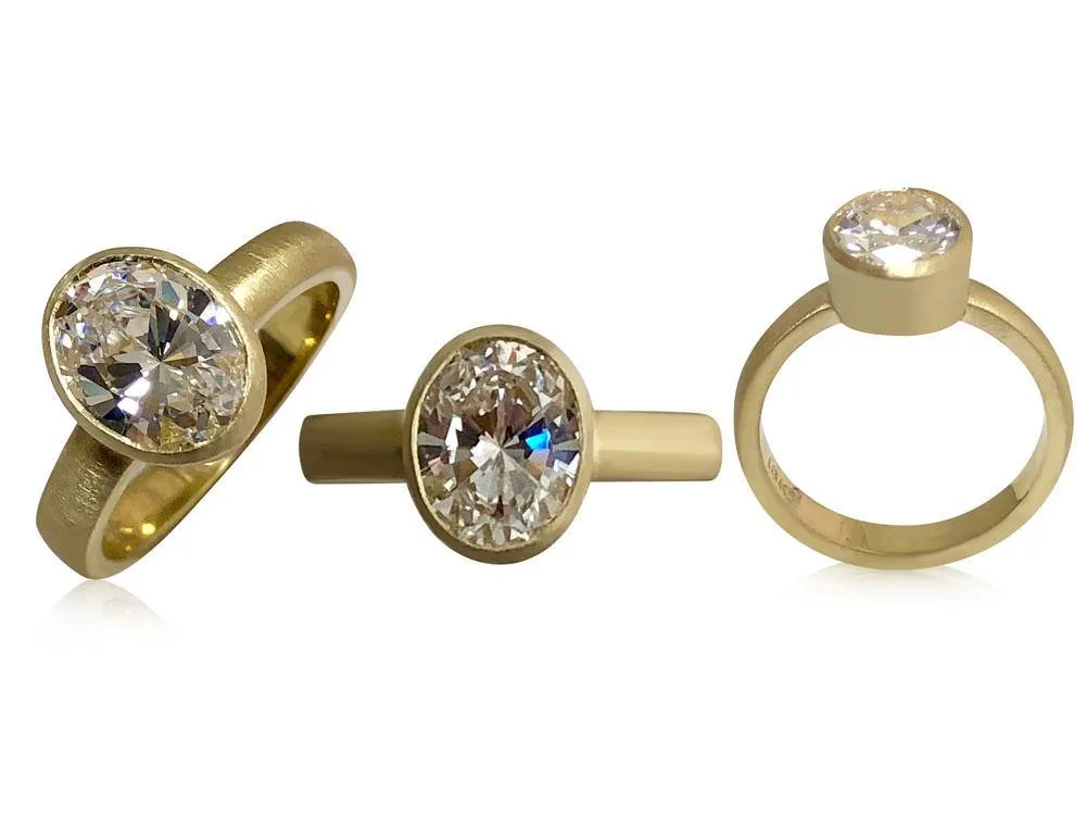 2.5 Oval Cubic Zirconia Engagement ring CHICASHOT50