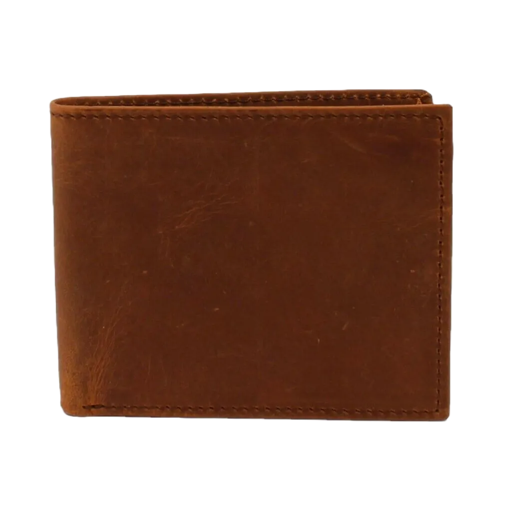 3D Brown Apache Leather Short Rodeo Bi-Fold Wallet DWCW156