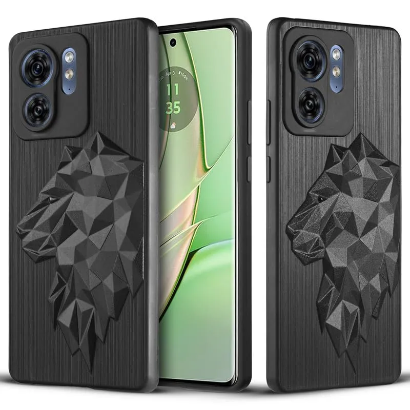 3D Lion Soft Silicone Back Cover For Motorola Edge 40 5G | Moto Edge 40 5G