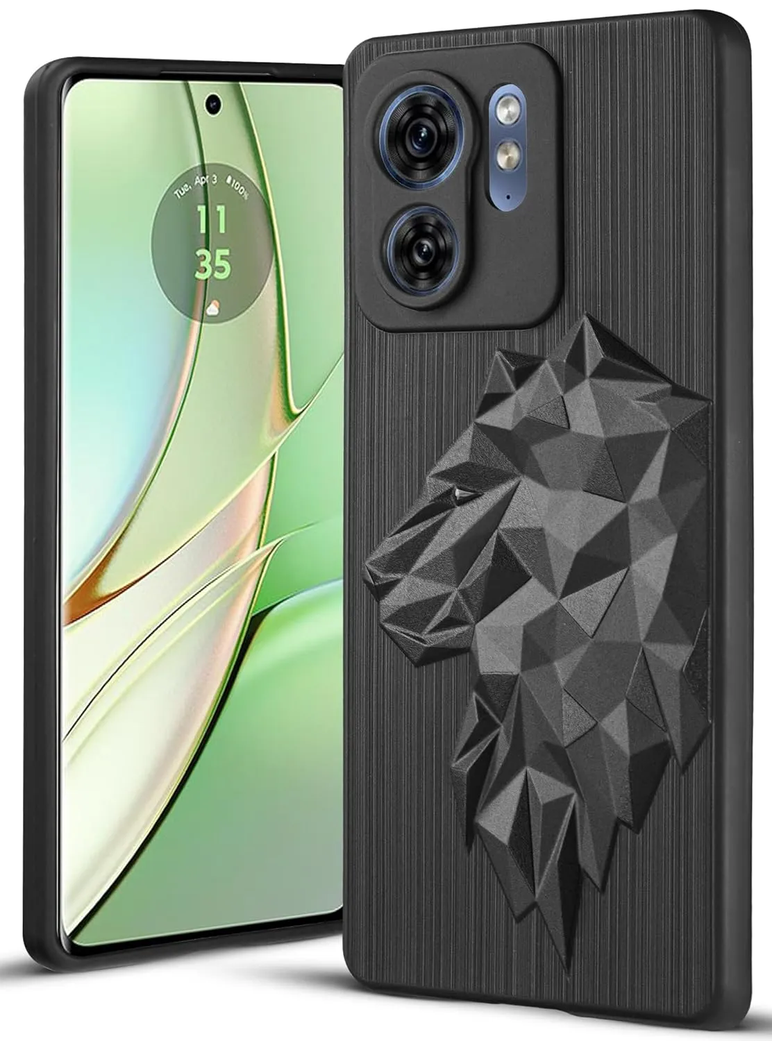 3D Lion Soft Silicone Back Cover For Motorola Edge 40 5G | Moto Edge 40 5G