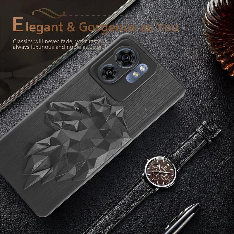 3D Lion Soft Silicone Back Cover For Motorola Edge 40 5G | Moto Edge 40 5G