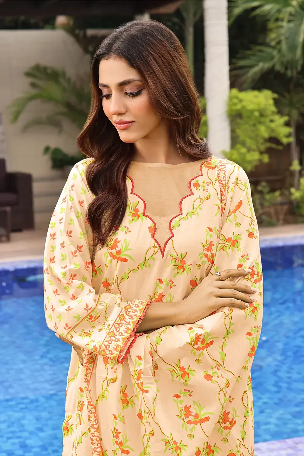 3PC Printed Unstitched Lawn Suit KLA-2407