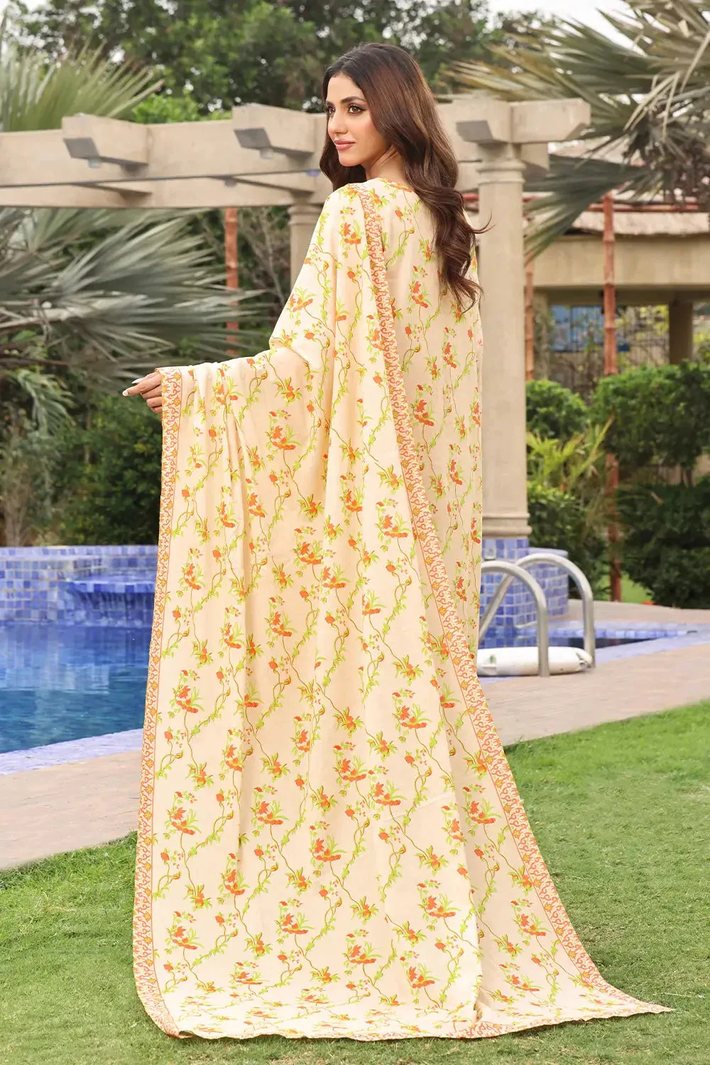 3PC Printed Unstitched Lawn Suit KLA-2407