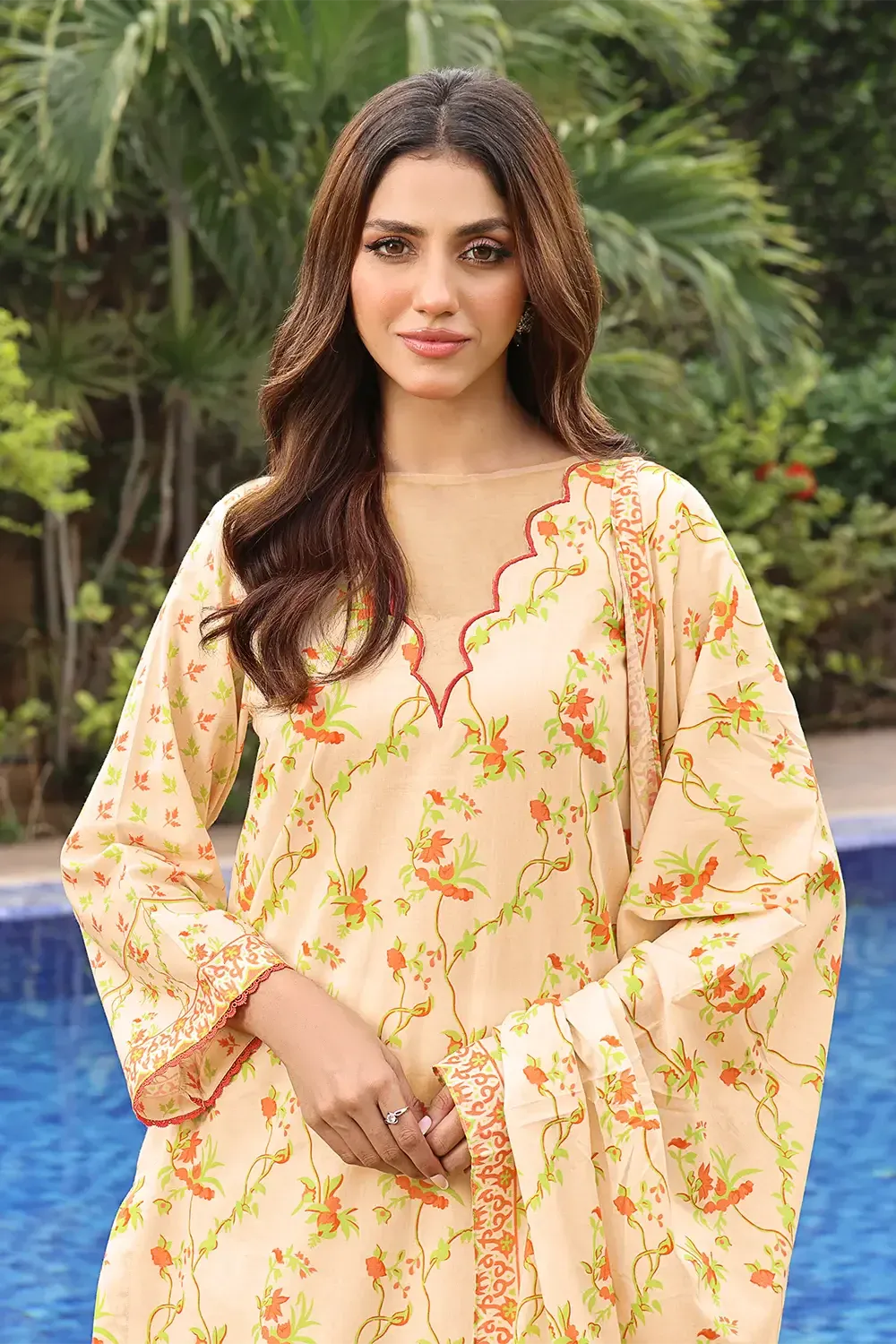 3PC Printed Unstitched Lawn Suit KLA-2407