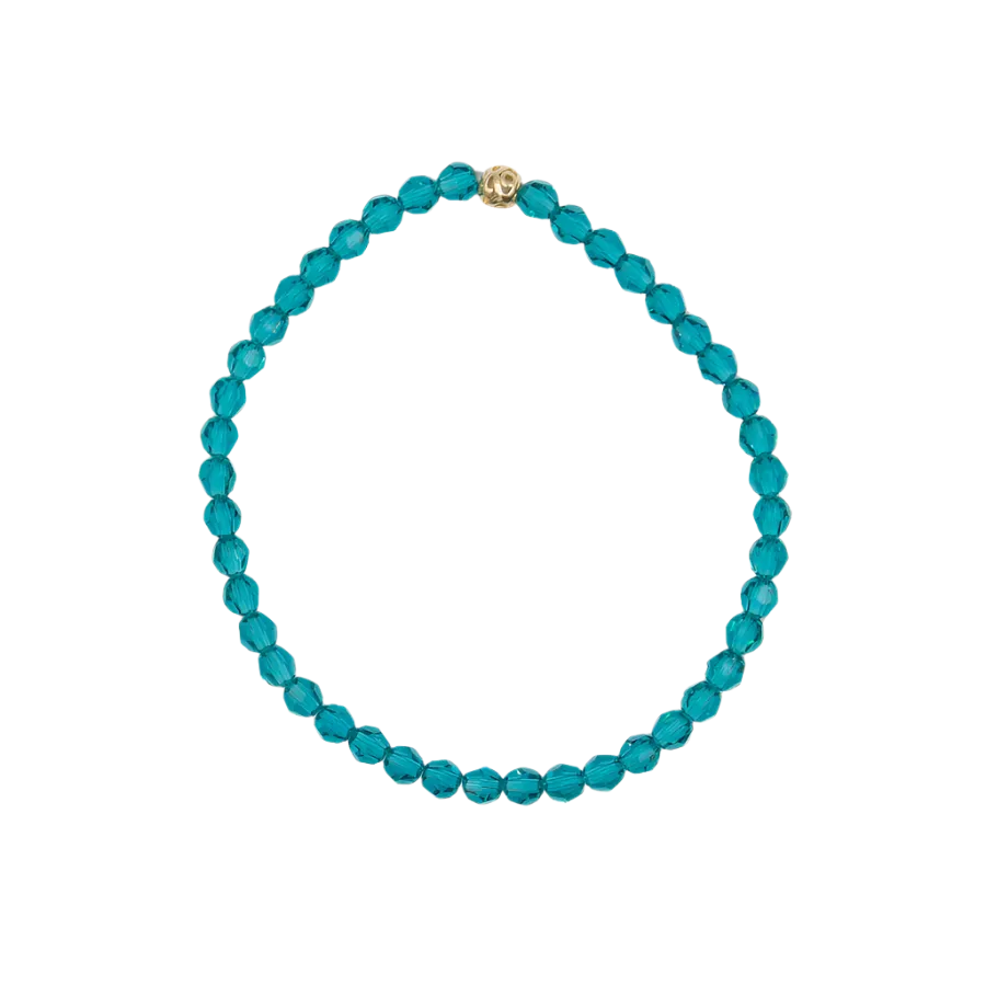 4mm Blue Zircon Swarovski Beaded Bracelet