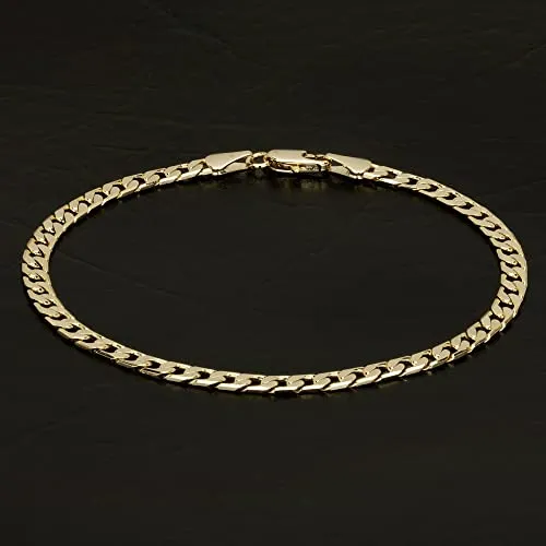 4mm Gold Filled Bonded Cuban Curb Bracelet Classic 8 Inches