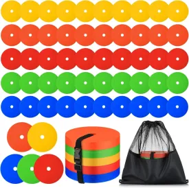 50 Pcs 6 inch Flat Cones Spot Markers Non-Skid Floor Hole Soccer Cones Field Court Spot Markers Flat Discs Soccer Training Equipment for Football Sports Speed Agility Practice