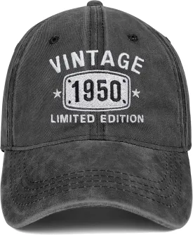 75th Birthday Gifts for Men Women 1950 Vintage Hats Embroidered Baseball Cap