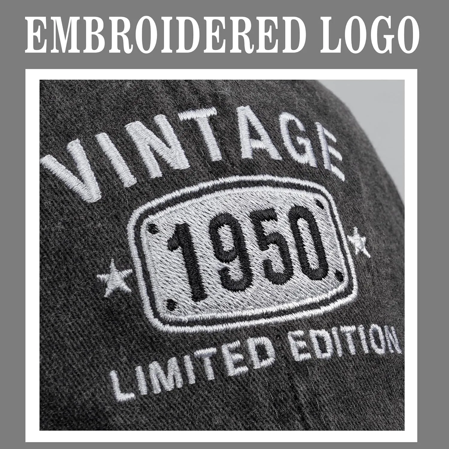 75th Birthday Gifts for Men Women 1950 Vintage Hats Embroidered Baseball Cap