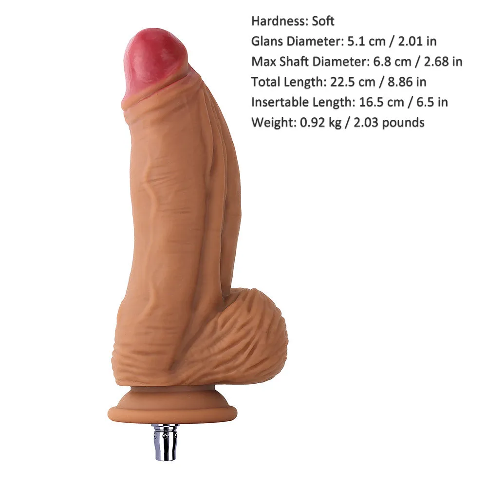 8.86-inch Dual Density Silicone Meaty & Girthy Dildo Attachment for Lustti Sex Machines