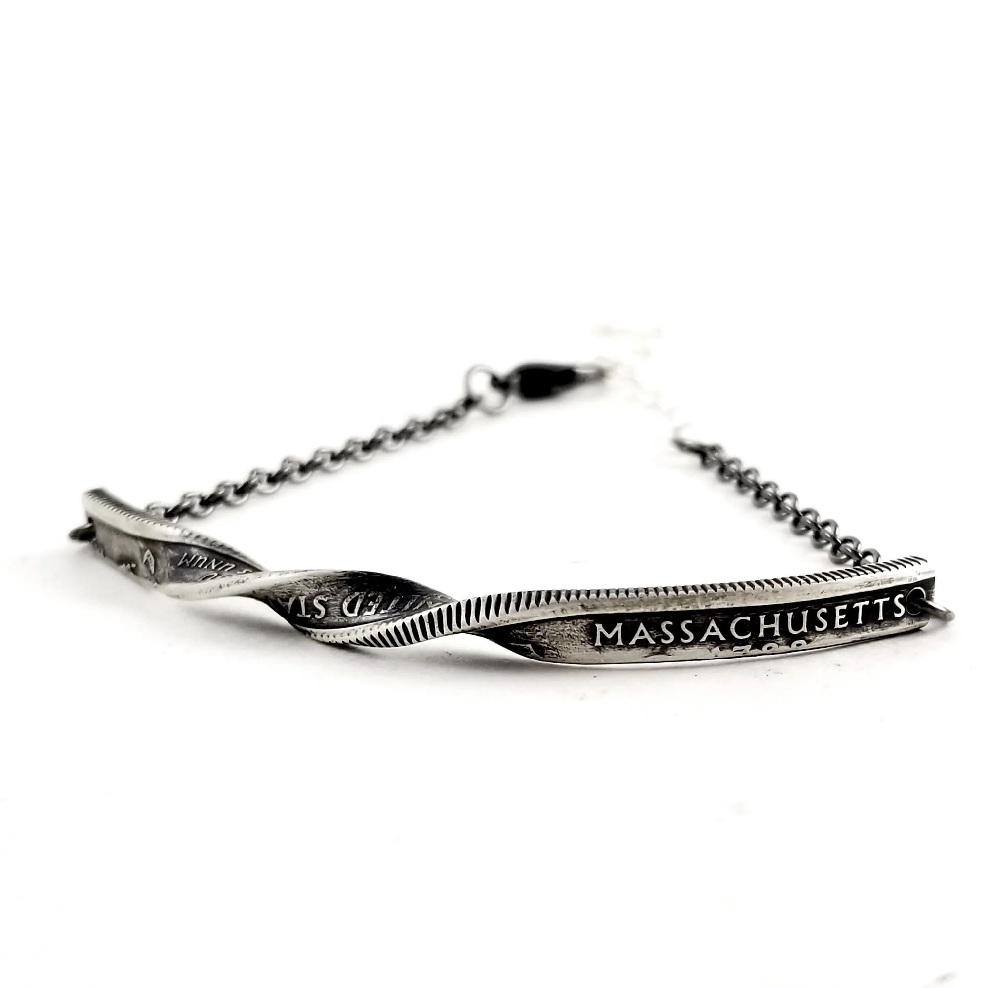 90% Silver State Quarter Twisted Bar Bracelet
