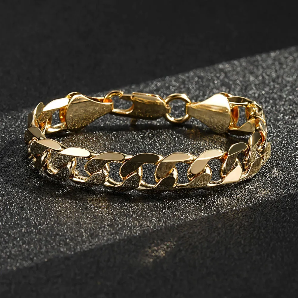 9mm Gold Filled Bonded Cuban Curb Bracelet 6/8/9 Inches