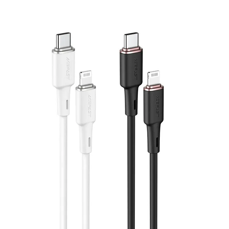 ACEFAST C2-01 USB-C TO LIGHTNING ZINC ALLOY SILICONE CHARGING DATA CABLE (30W MAX)(1.2M) - WHITE