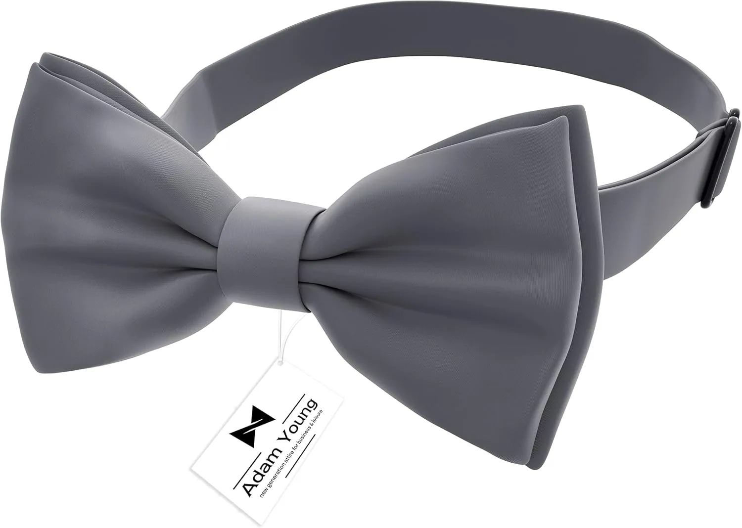 Adam Young Men's Bow Ties with Handkerchief Pre-Tied Style Formal Satin Classic Bowtie for Tuxedo Faux Silk