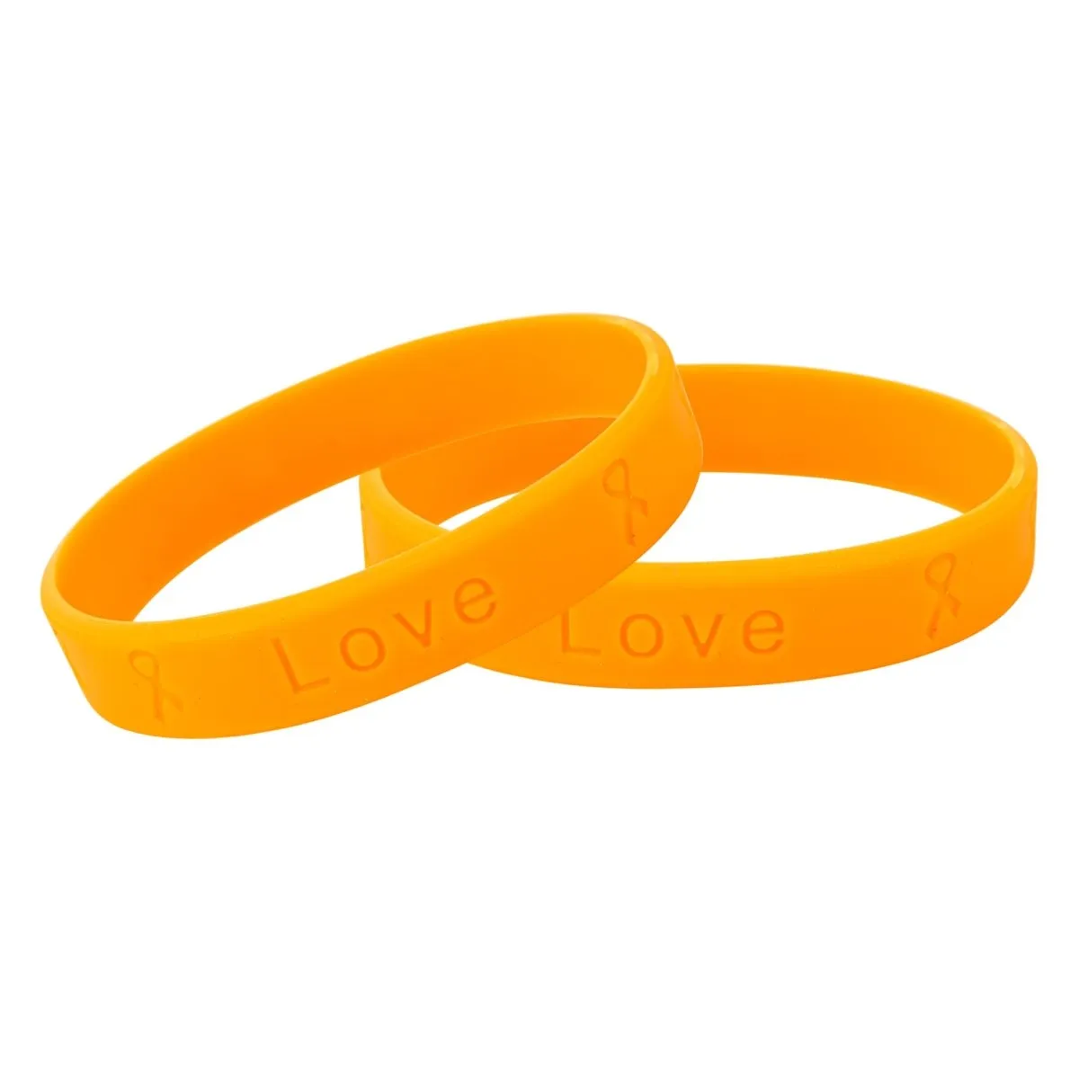 Adult Orange Awareness Silicone Bracelet Wristbands
