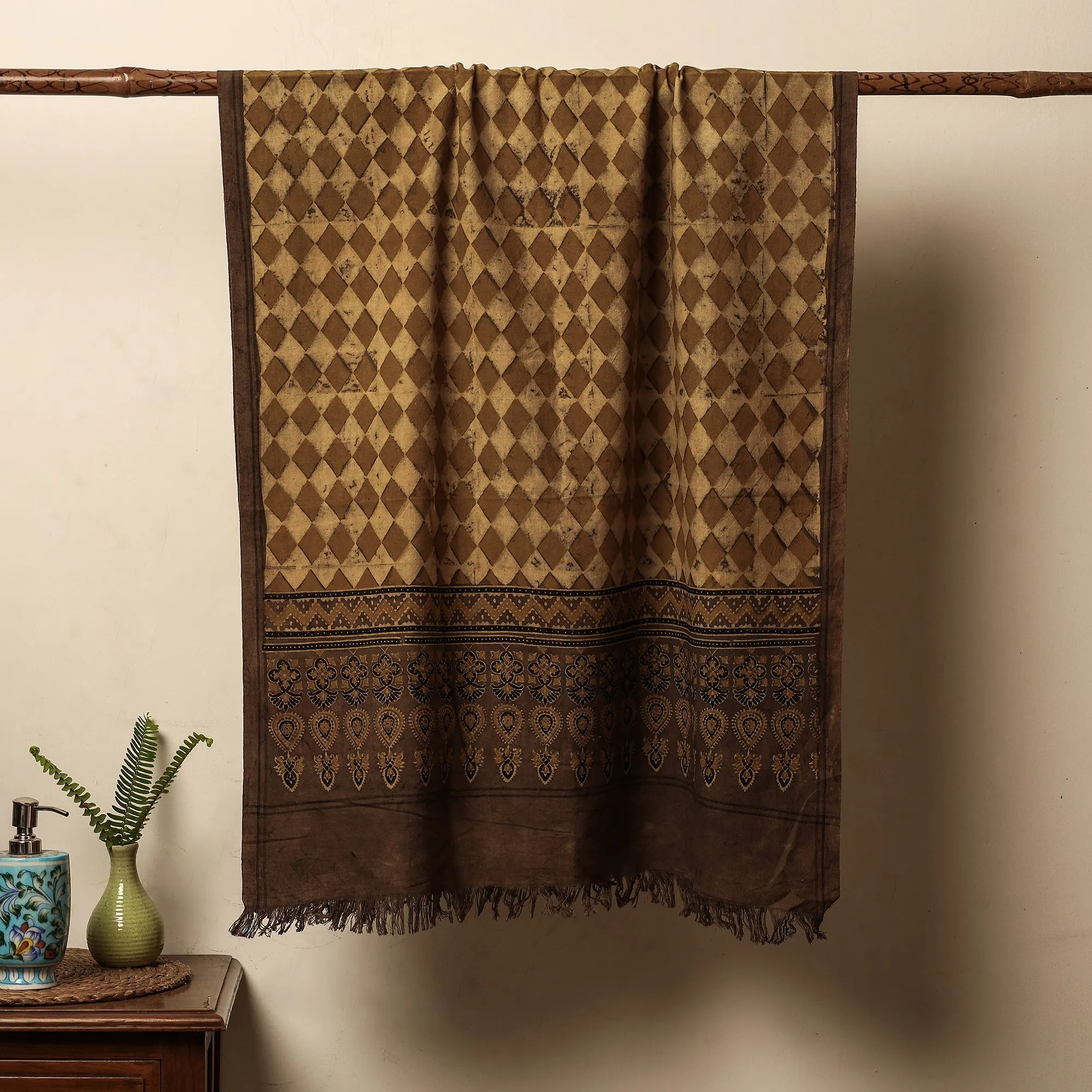 Ajrakh Block Printed Handloom Cotton Towel