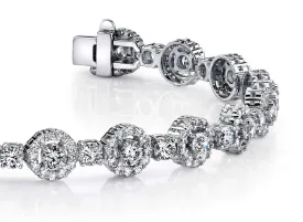 All Diamond Circle Link Diamond Bracelet with 8.00 ct.(finished) 1.5mm, 3.5mm