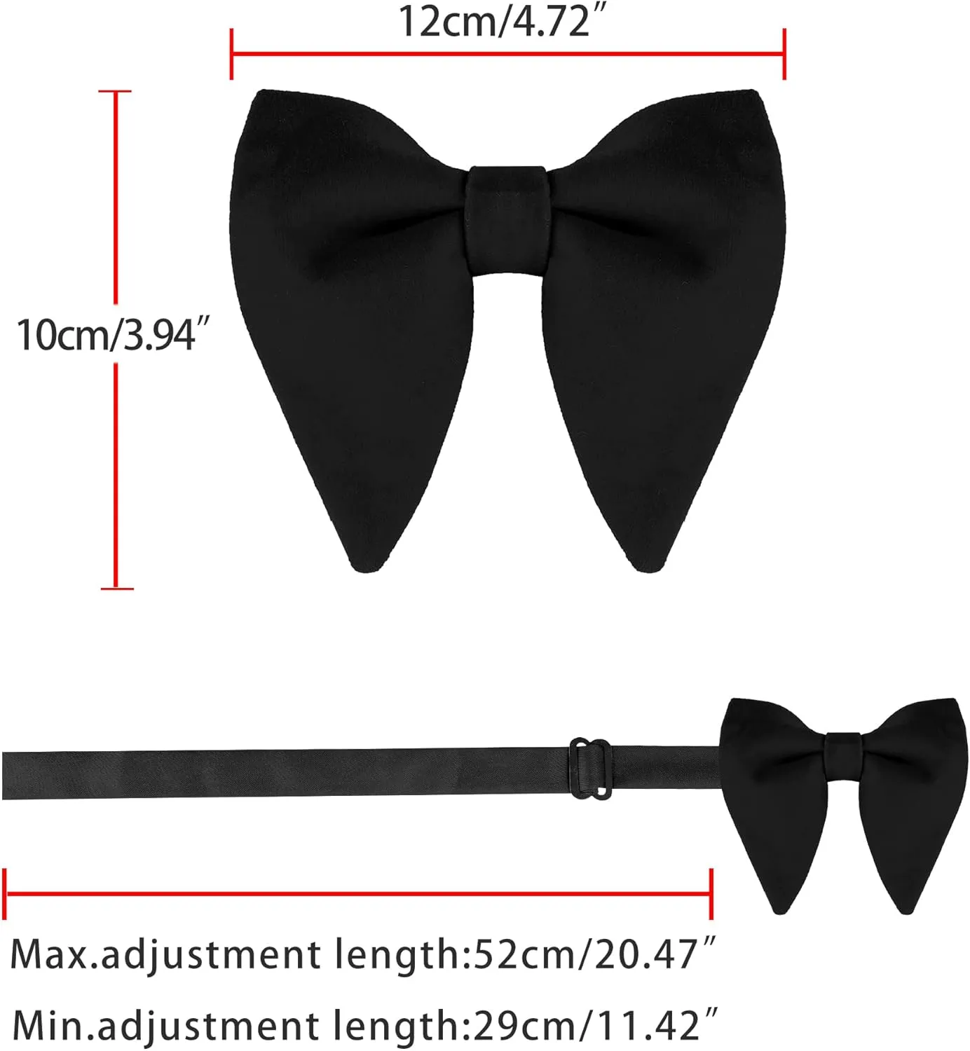 Allegra K Solid Pre-tied Bow Ties for Women Men Formal Party Prom Bowties Velvet