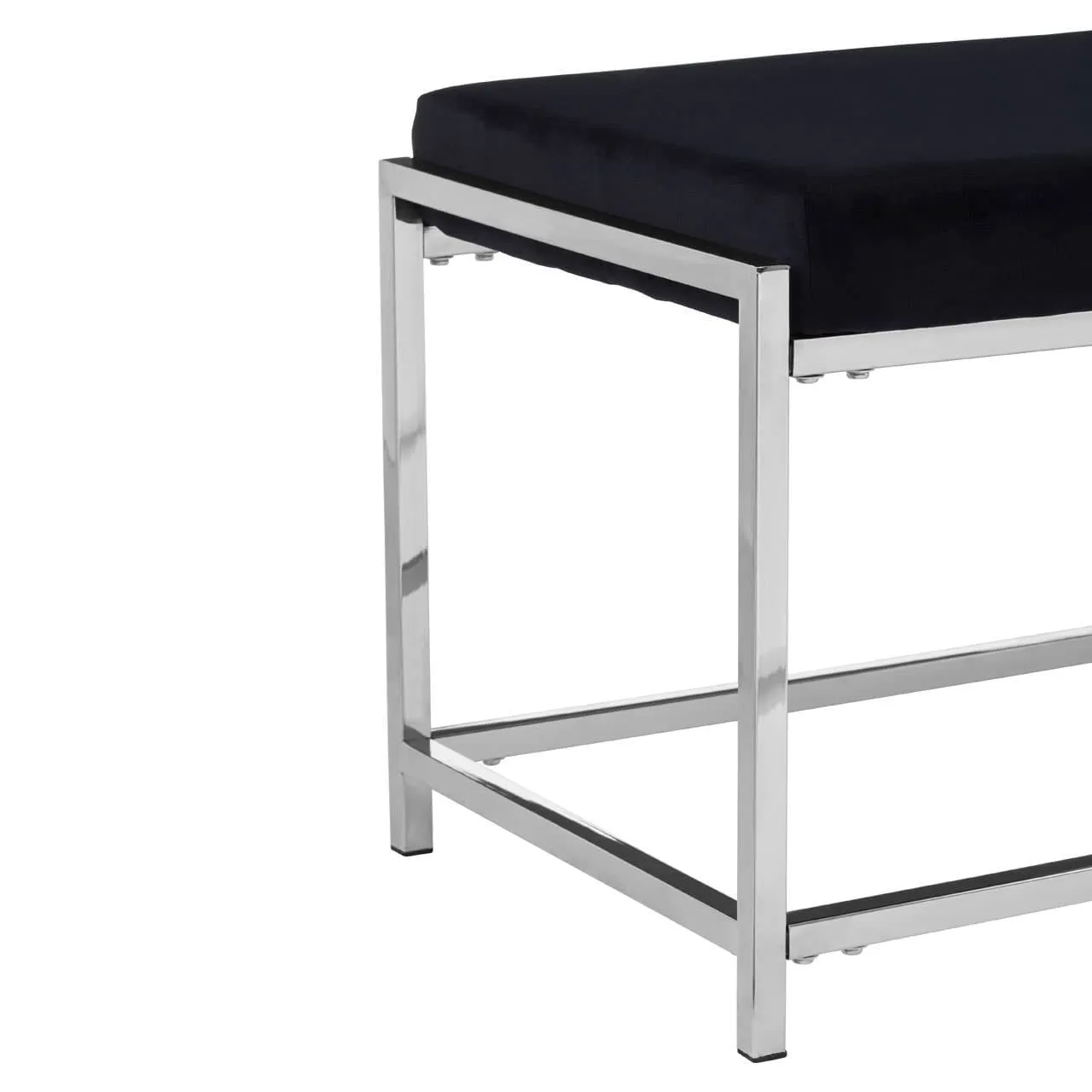Allure Black Seat / Silver Metal Frame Bench