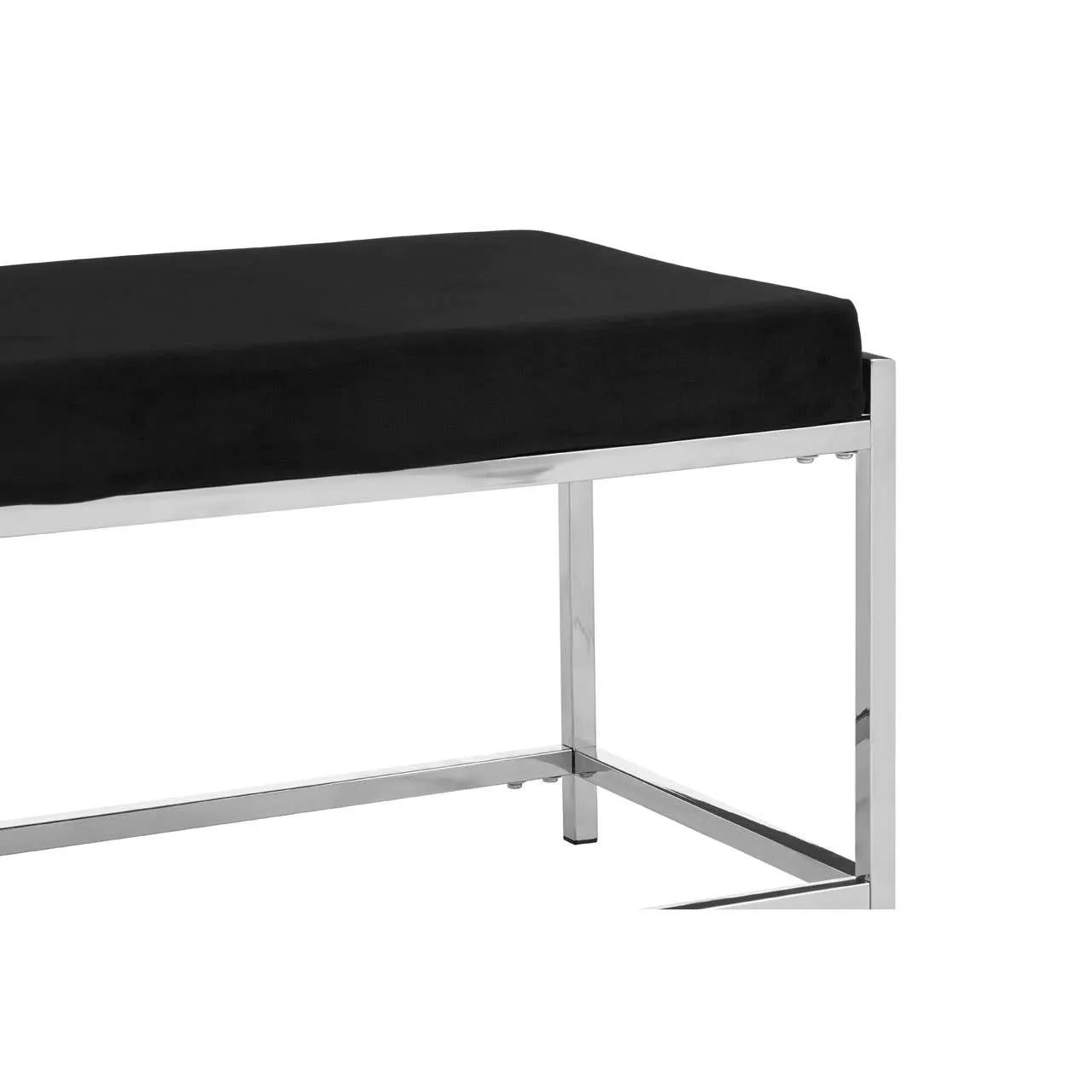 Allure Black Seat / Silver Metal Frame Bench