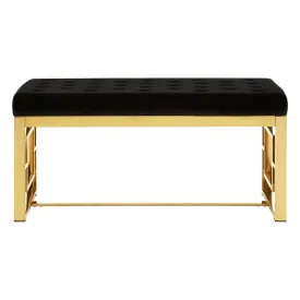 Allure Black Velvet Bench