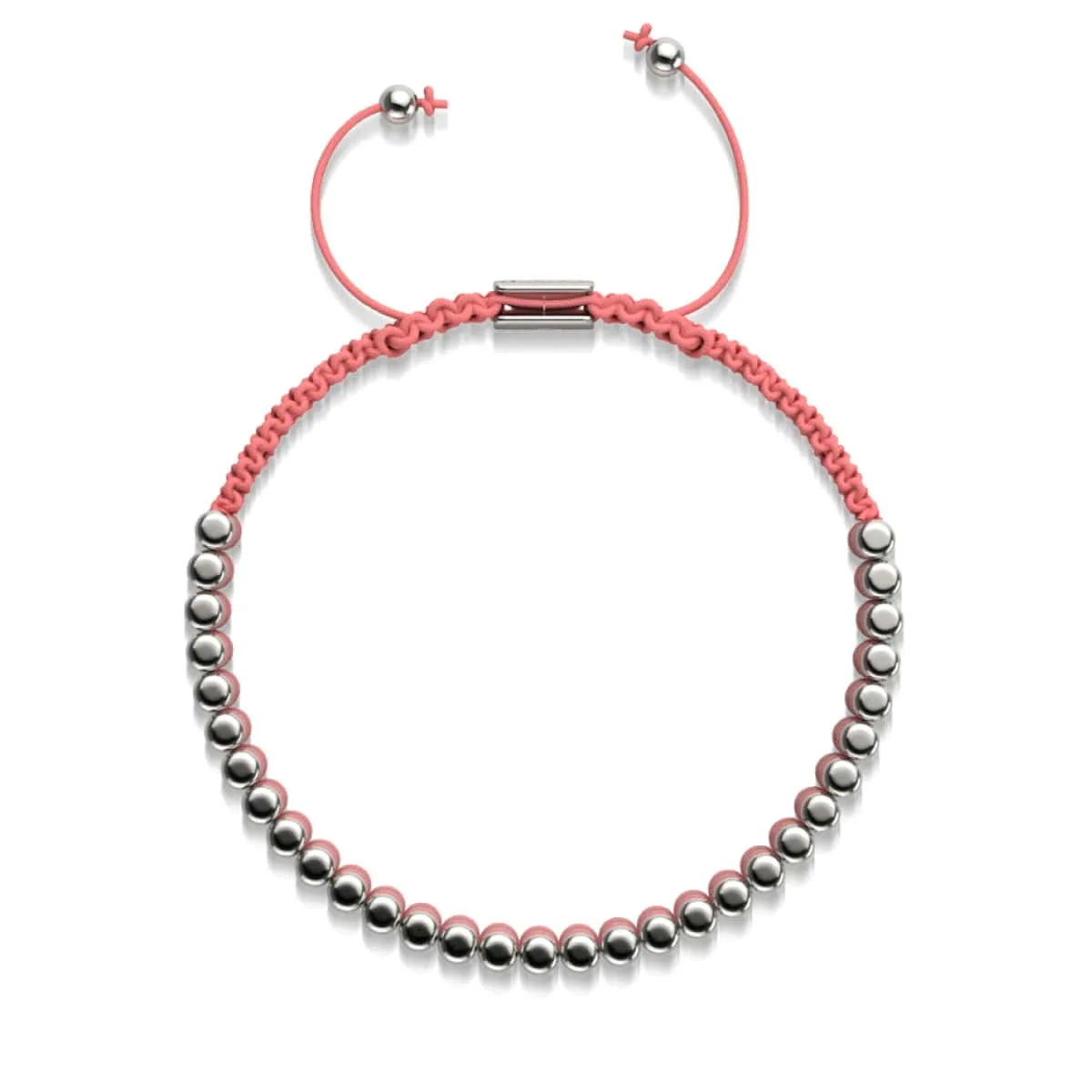 Amici | Silver | Coral | Macrame Bracelet