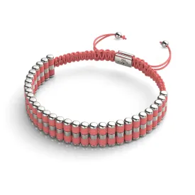 Amici | Silver | Coral | Macrame Bracelet