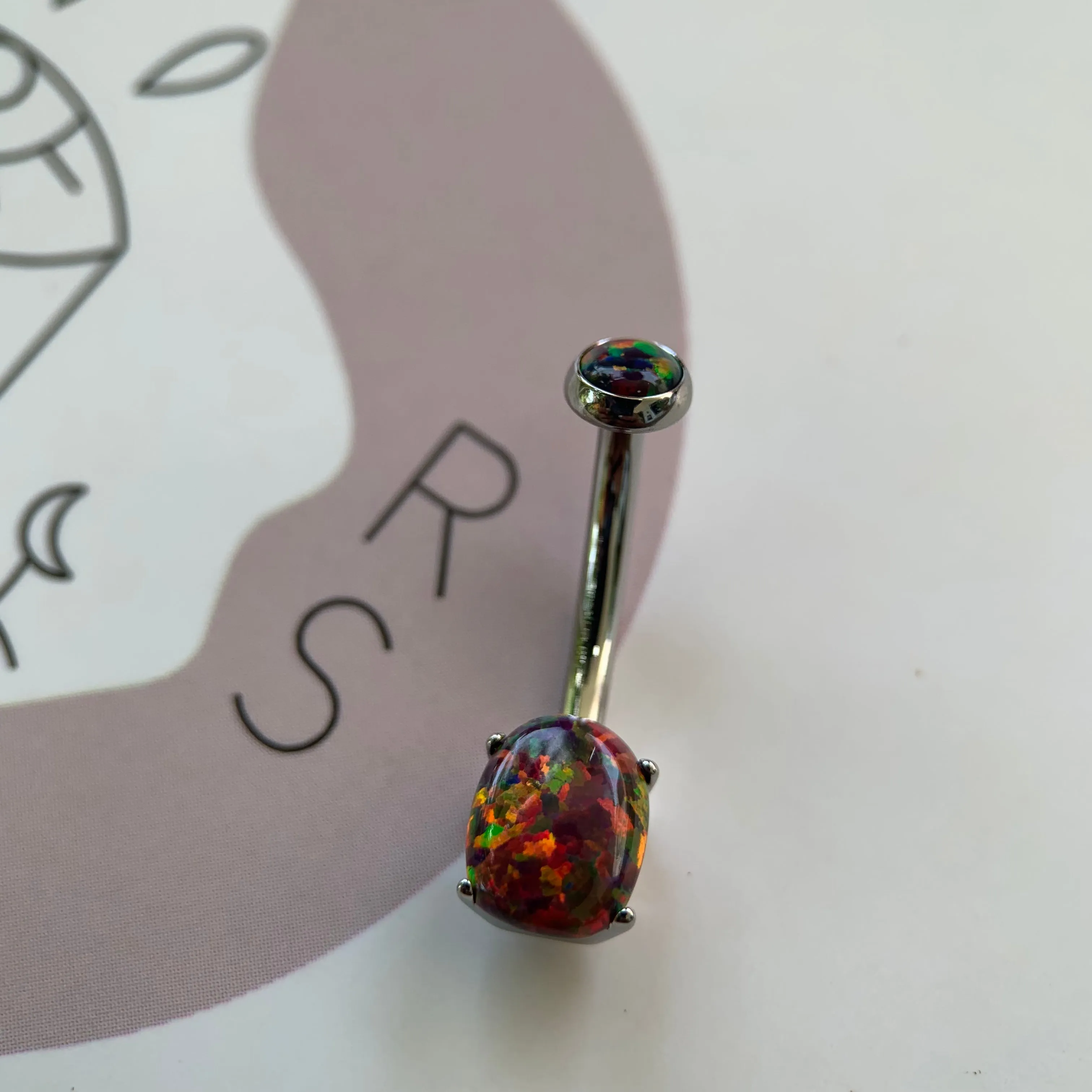 Anatometal Oval Cut Navel Curve