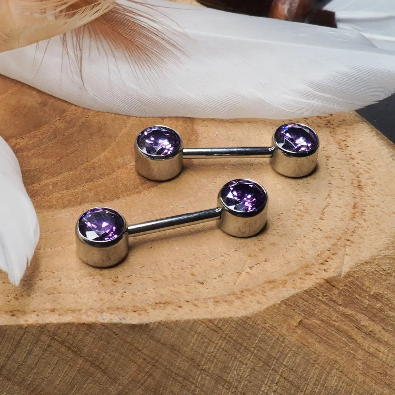 Anatometal Threadless Titanium Side-Set Gem (Brilliant-Cut 6mm)